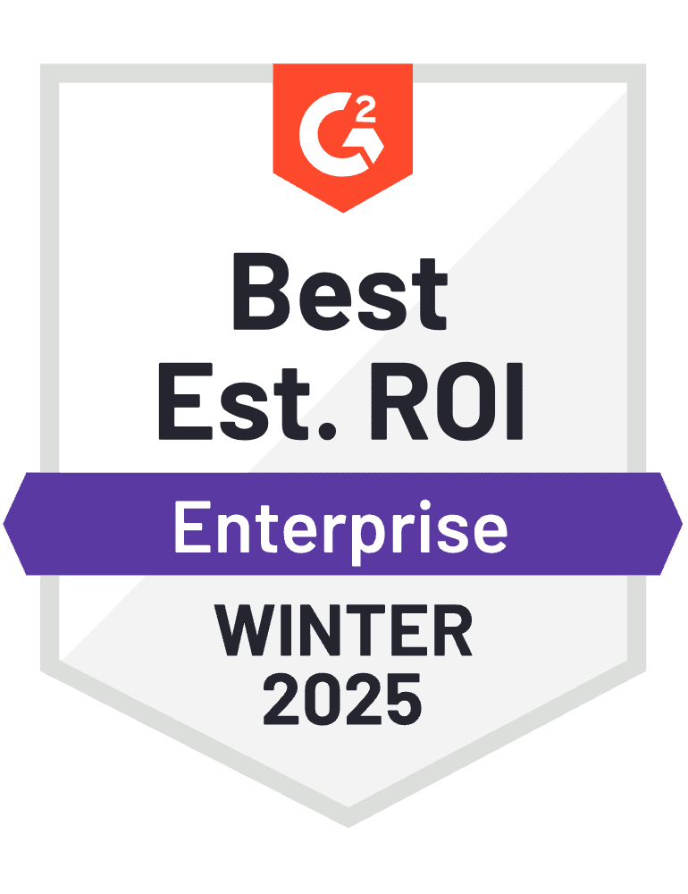 G2 award Winter 2025 Best Estimated ROI Enterprise Learning Experience Platforms LXP