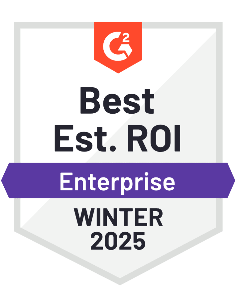 G2 award Winter 2025 Best Estimated ROI Enterprise Learning Experience Platforms LXP