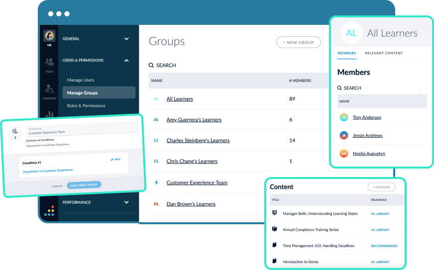 Smart Groups interface
