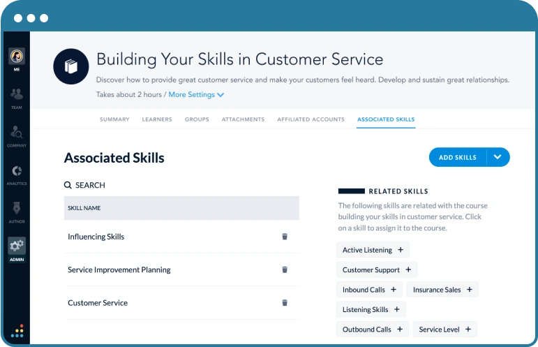 A graphic showing Bridge LMS skills autotagging