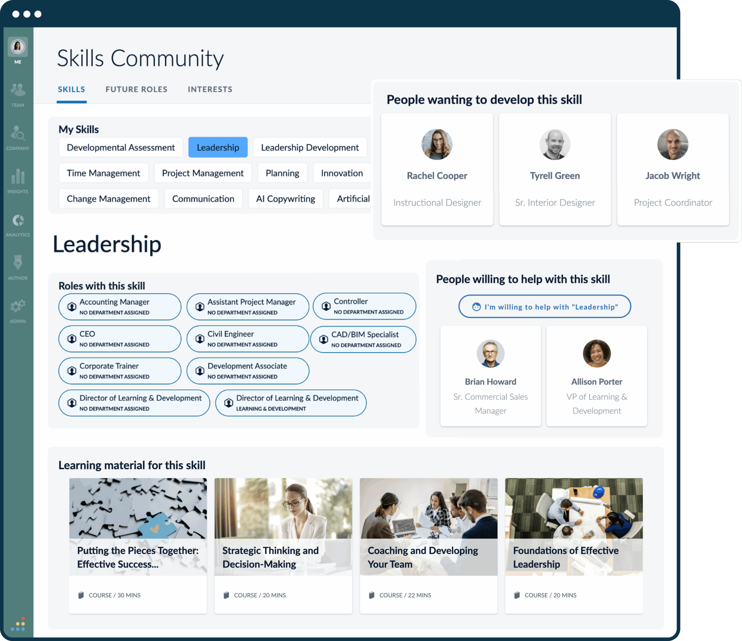A graphic showing the Bridge LMS Skills Community