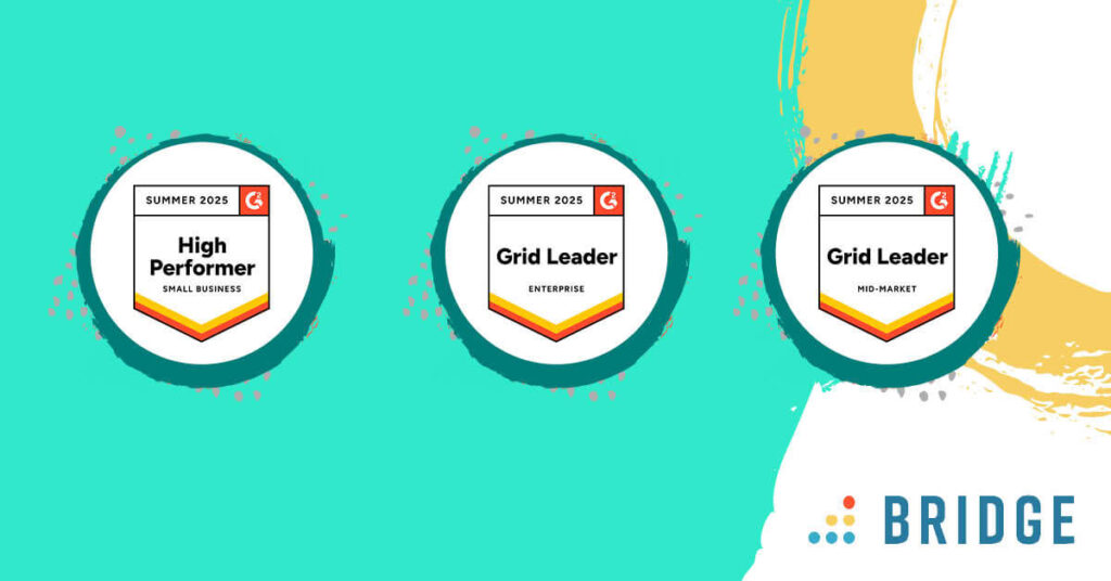 Bridge LMS Corporate LMS Leader G2 Badges