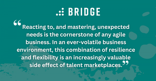 Reacting to, and mastering, unexpected needs is the cornerstone of any agile business. In an ever-volatile business environment, this combination of resilience and flexibility is an increasingly valuable side effect of talent marketplaces.