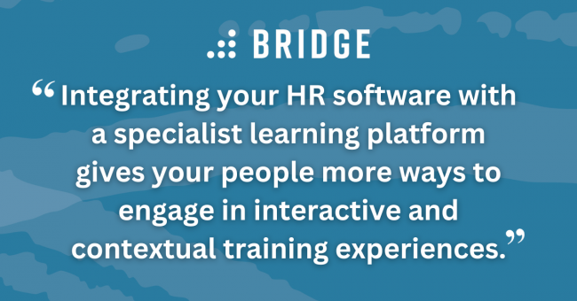 Integrating your HR software with a specialist learning platform gives your people more ways to engage in interactive and contextual training experiences.
