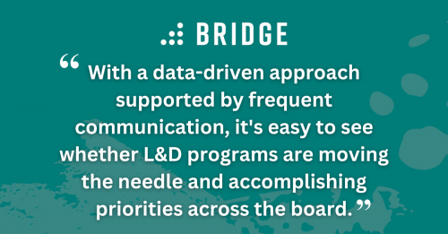 With a data-driven approach supported by frequent communication, it's easy to see whether L&D programs are moving the needle and accomplishing priorities across the board