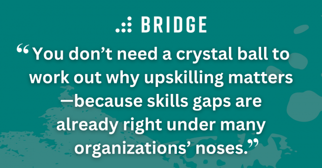 You don’t need a crystal ball to work out why upskilling matters—because skills gaps are already right under many organizations’ noses.